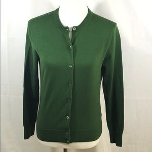 J. Crew Forest Green Cotton Cardigan